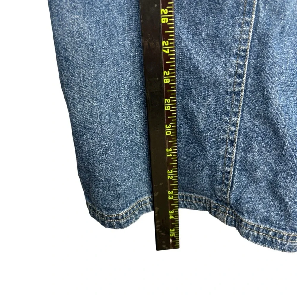 American Eagle Womens Dress 2 Denim Jean Y2K Western Country Cowgirl Rodeo Zip